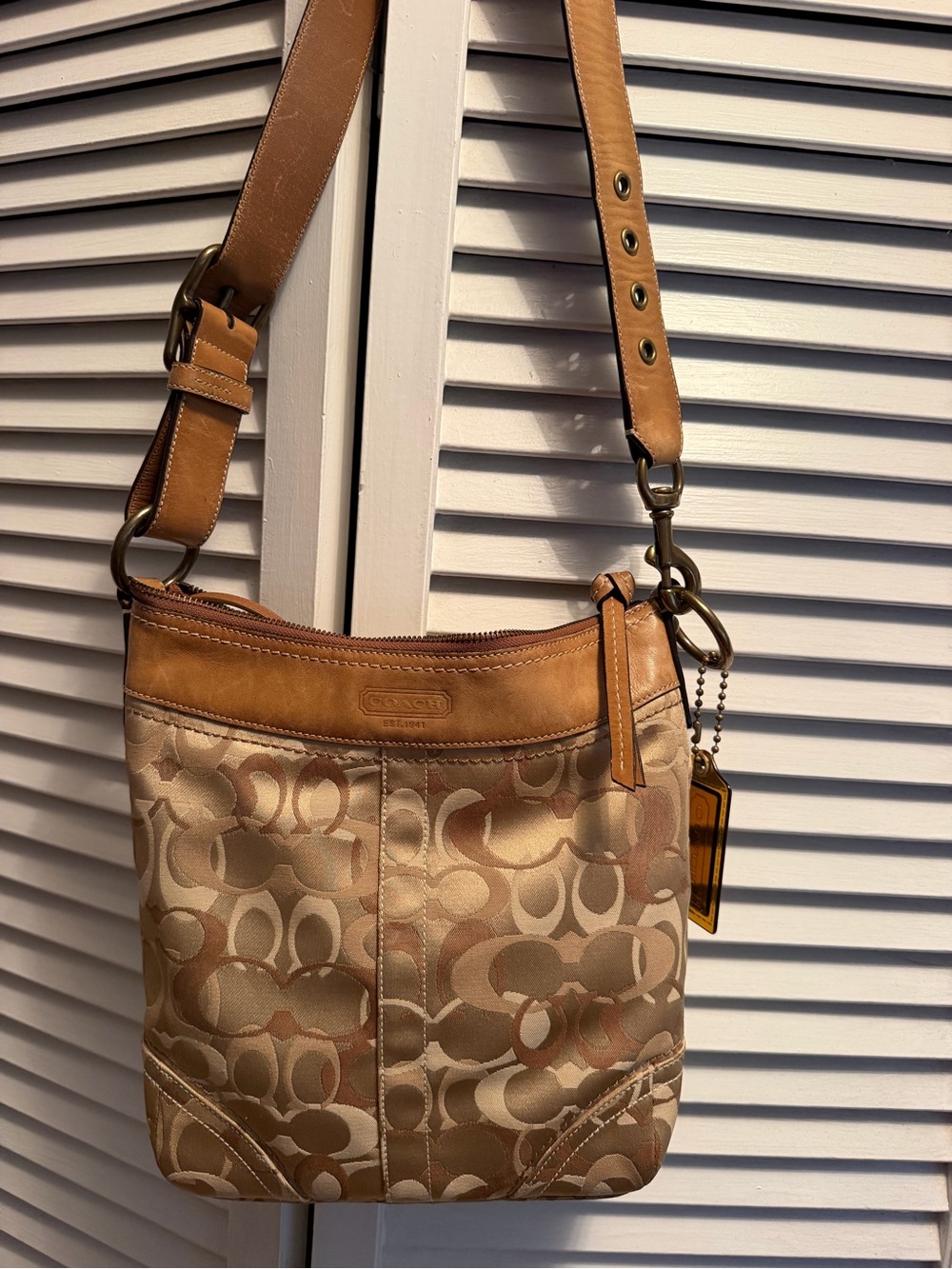 Coach y2k Shoulder Bag in Beige and Tan